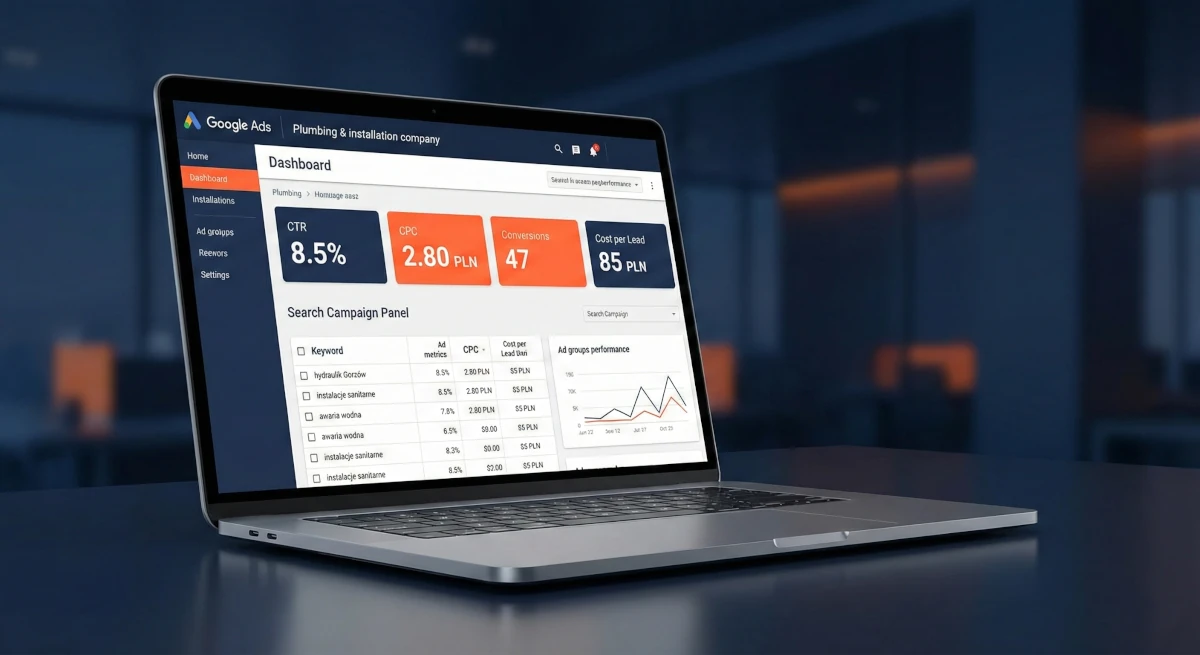 Case study: Google Ads – firma instalacyjna - Firma instalacyjna z Gorzowa
