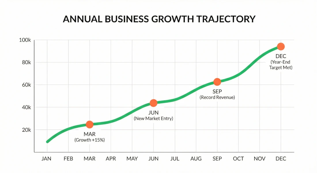 Wykres wzrostu sprzedaży - wyniki kampanii reklamowych w Gorzowie