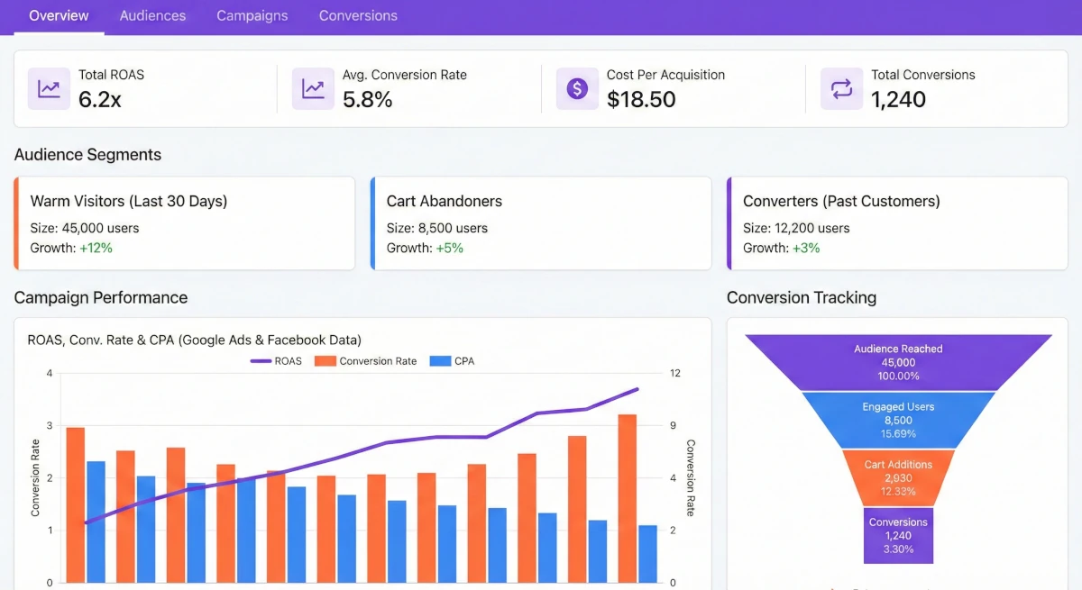 Dashboard remarketingu - segmentacja odbiorców i analiza kampanii dla firm z Gorzowa